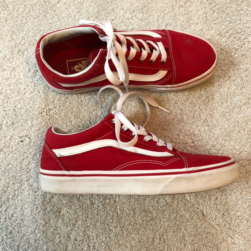 Red low-top Vans